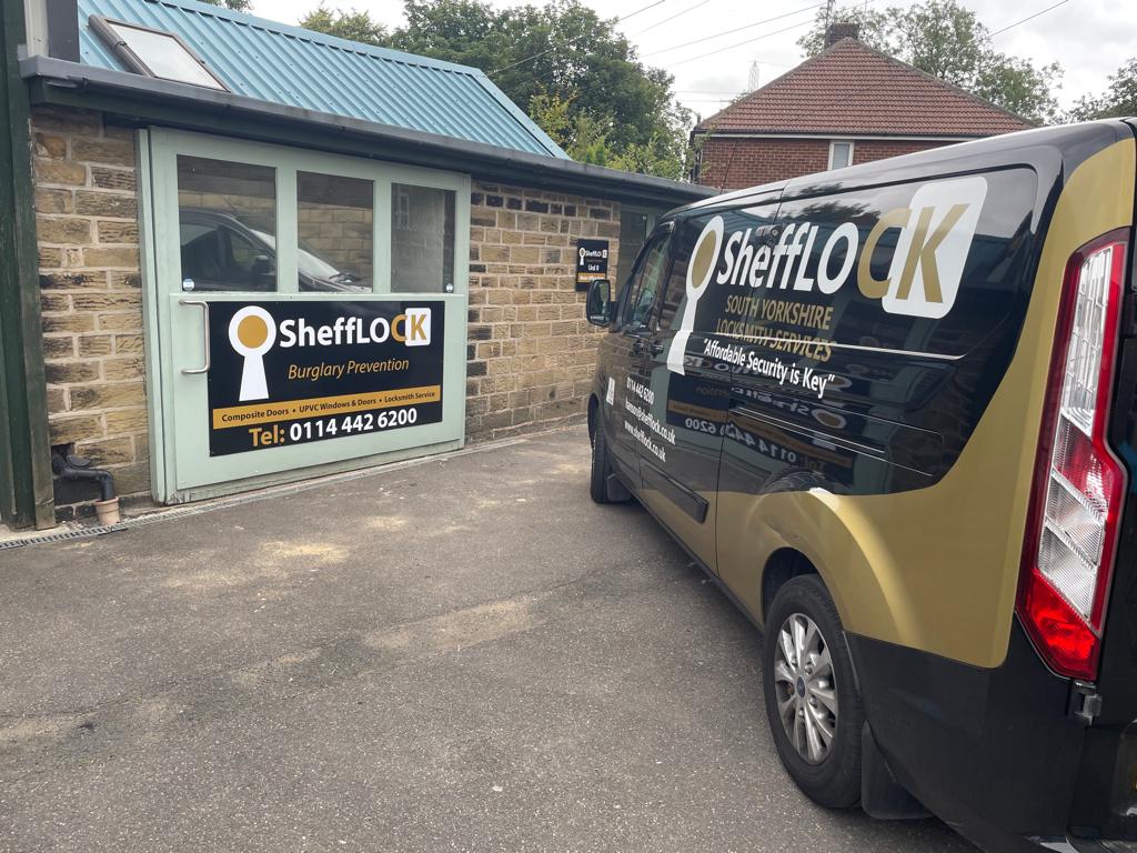 News and Advice - SheffLOCK Van Parked Outside Head Office