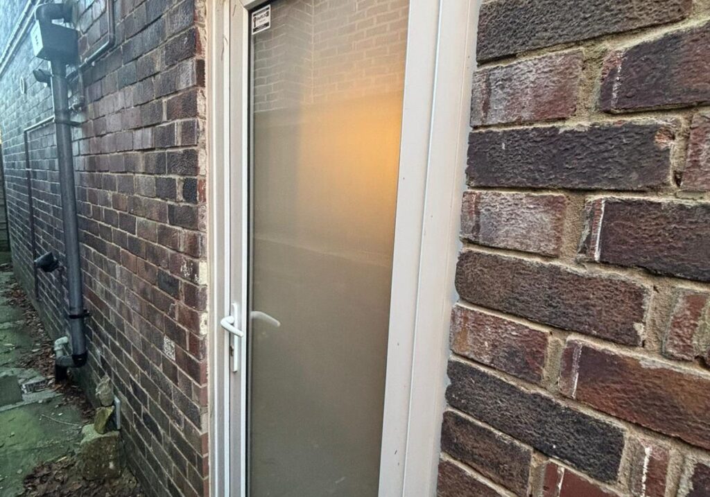 White Laminated Glass Door