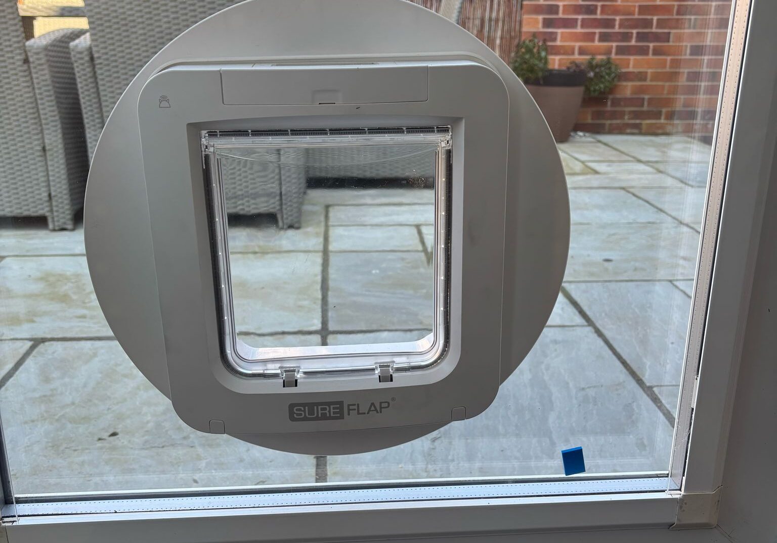 Cat Flap Installed to a patio door by SheffLOCK